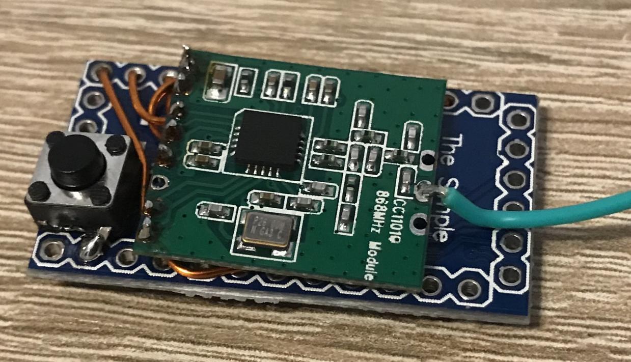 CC1101 mit Kupferlackdraht am Arduino Pro Mini